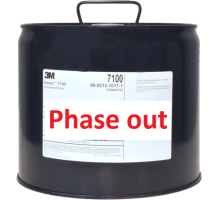 Black steel canister with label 3M Novec 7100 and "phase out" notice