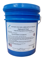 Blaue Kunststofftonne mit blauer Opticool-H Aufschrift auf dem weißen Etikett