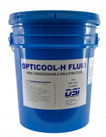 Blue plastic barrel with blue Opticool-H lettering on the white label