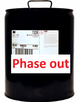 Black steel canister labeled 3M Novec 72DE and “Phase out” notice