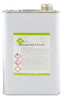 Weißer Stahlkanister mit weiß-grünem Etikett ABchimie 836 UV LED