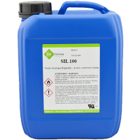 blue plastic canister labeled SIL 100