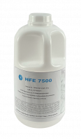 White plastic bottle with white label and blue lettering HFE-7500