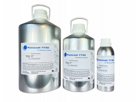 Three aluminum bottles labeled Puretecs Purocoat 17/02