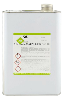 weißer Stahlkanister mit grün-weißem Etikett mit Aufschrift ABchimie 526UV LED