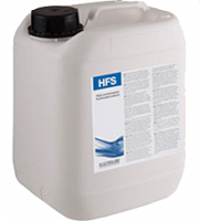 Weißer Kunststoffkanister mit weiß-blauem Etikett mit Aufschrift Electrolube HFS